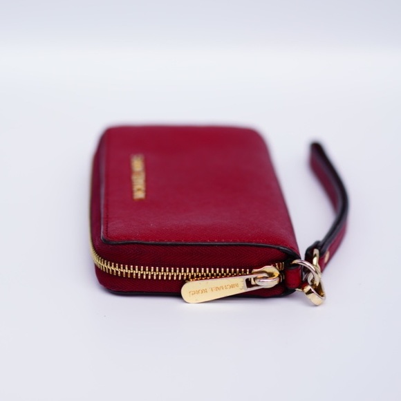 MICHAEL KORS Wristlet / Zip Wallet, Red / Gold Hardware Size - Picture 8 of 10